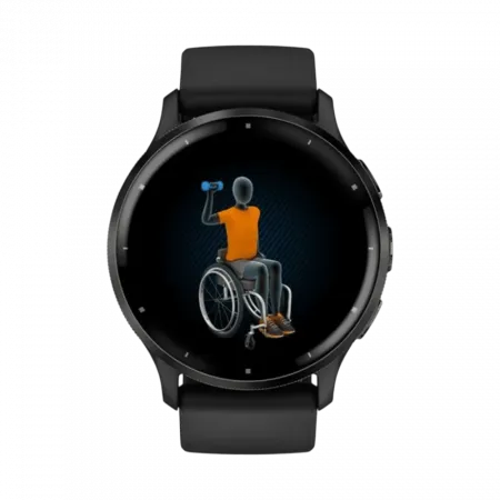 Смарт-годинник Garmin Venu 3 Slate stainless steel bezel з чорним корпусом та силіконовим ремінцем