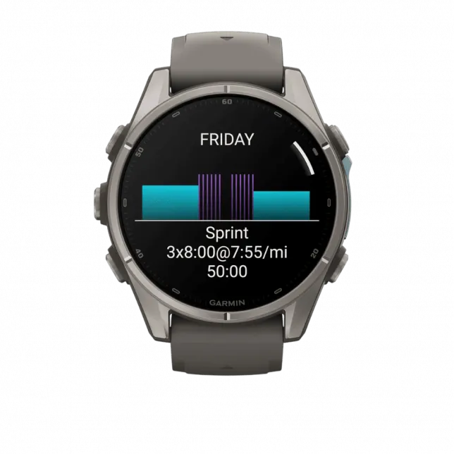 Смарт-годинник Garmin Fenix 9 43мм, Titanium з Pebble Gray темно-сірим силіконовим ремінцем