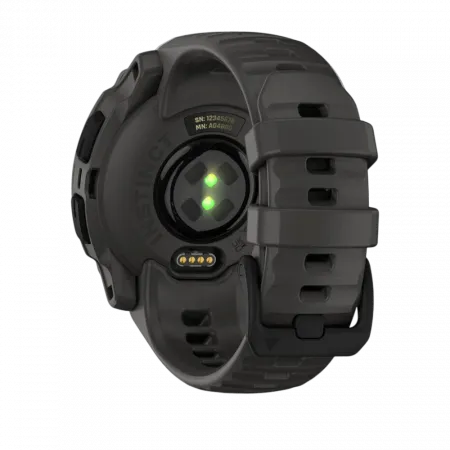 Смарт-годинник Garmin Instinct E 40 мм Black чорний з Charcoal коричневим силіконовим ремінцем