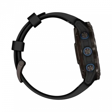 Смарт-годинник Garmin Descent Mk3i 51 мм Carbon Grey DLC Titanium з чорним силіконовим ремінцем