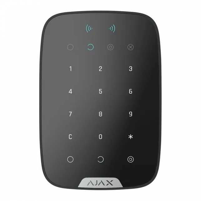 Бездротова сенсорна клавіатура Ajax Keypad Plus, jeweller, бездротовий, чорний (26077.83.BL1)