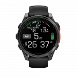 Смарт-годинник Garmin Fenix 8 47мм, AMOLED Slate Gray з Black чорним силіконовим ремінцем