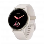 Смарт-годинник Garmin Vivoactive 5 Cream Gold Aluminum Bezel з корпусом кольору слонова кістка Ivory та силіконовим ремінцем