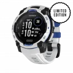 Смарт-годинник Garmin Instinct 3 45 мм, Solar Whitestone білий з Whitestone/Bolt Blue білим/синім силіконовим ремінцем