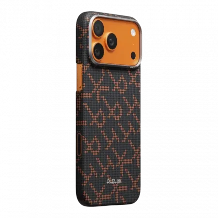 Чохол Pitaka Ultra-Slim Monogram для iPhone 17 Pro Black/Orange