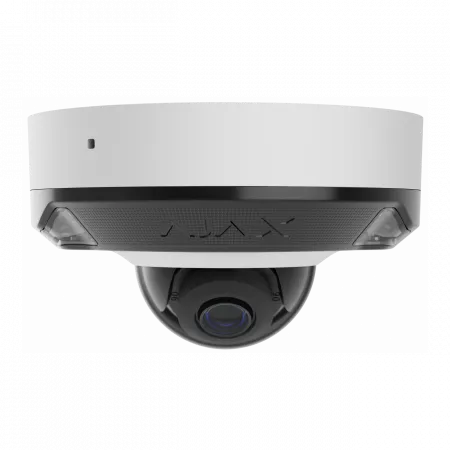 IP-Камера дротова Ajax DomeCam Mini HL white, 8мп, 4мм, гібридне підсвічування IR 15м, білий Led 15м, Poe, True WDR, IP 65, ІЧ 15м, аудіо, кут огляду 75° до 85°, міні купольна, біла