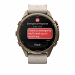 Смарт-годинник Garmin Fenix 9 Pro - inReach, 43мм Autumn Gold Titanium з Bone бежевим шкіряним ремінцем