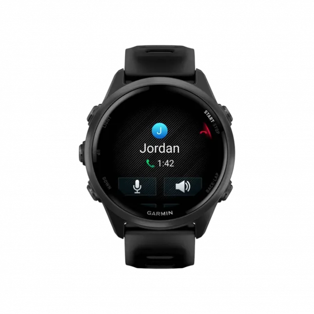 Смарт-годинник Garmin Forerunner 570 42мм Slate Gray Aluminum з Translucent Black чорним силіконовим ремінцем