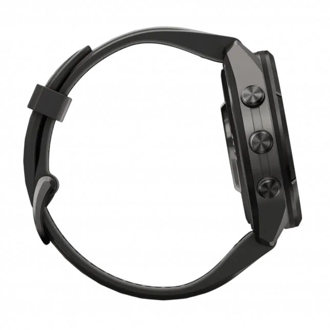 Смарт-годинник Garmin Fenix 9 Pro - inReach, 43мм Carbon Gray DLC Titanium з Black/Pebble Grey чорним/темно-сірим силіконовим ремінцем