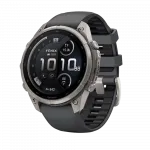 Смарт-годинник Garmin Fenix 9 Pro - inReach, 47мм Titanium з Graphite/Black темно-сірим/чорним силіконовим ремінцем