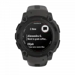 Смарт-годинник Garmin Instinct E 40 мм Black чорний з Charcoal коричневим силіконовим ремінцем