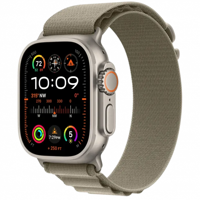 б/у Apple Watch Ultra 2 GPS + LTE 49mm Titanium Case with Olive Alpine Loop - Medium