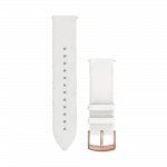 Ремінець Quick Release 20 мм, White білий, 18K Rose Gold PVD застібка, італійська шкіра