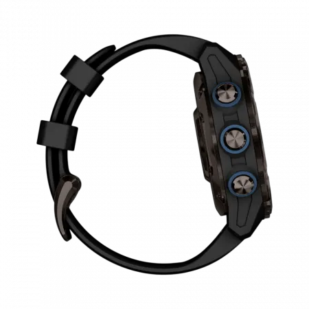 Смарт-годинник Garmin Descent Mk3i 43 мм Carbon Grey DLC Titanium з чорним силіконовим ремінцем