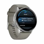 Смарт-годинник Garmin Venu 4 Silver з Silver Gray сірим силіконовим ремінцем