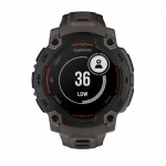 Смарт-годинник Garmin Instinct E 45 мм Black чорний з Charcoal коричневим силіконовим ремінцем