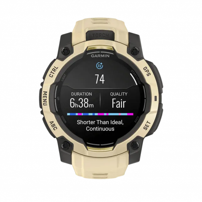Смарт-годинник Garmin Instinct 3 45 мм, AMOLED Citrine бежевий з Citrine бежевим силіконовим ремінцем