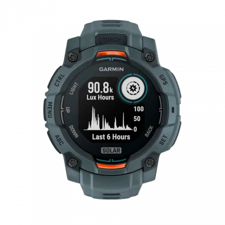 Смарт-годинник Garmin Instinct 3 45 мм, Solar Twilight сірий з Twilight сірим силіконовим ремінцем