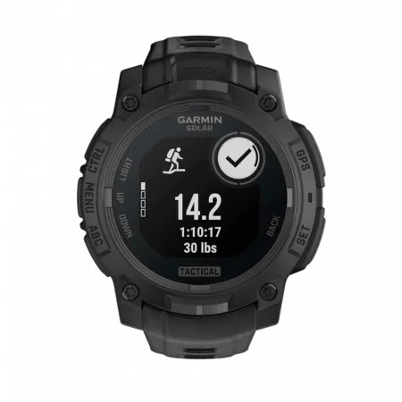 Смарт-годинник Garmin Instinct 3 45 мм, Solar, Tactical Edition Black чорний з чорним силіконовим ремінцем