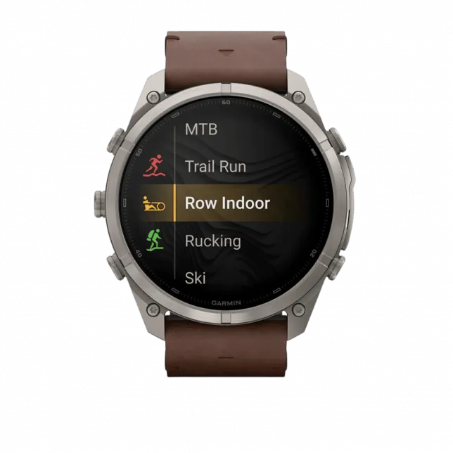 Смарт-годинник Garmin Fenix 9 Pro - inReach, 51мм Titanium з Walnut коричневим шкіряним ремінцем