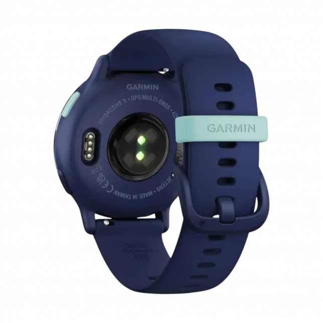 Смарт-годинник Garmin Vivoactive 5 Metallic Navy Aluminium Вezel з темно-синім корпусом Navy та силіконовим ремінцем