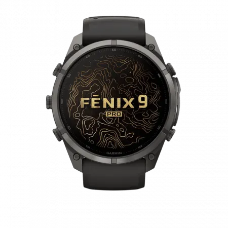 Смарт-годинник Garmin Fenix 9 Pro 51мм, Carbon Gray DLC Titanium з Black/Pebble Grey чорним/темно-сірим силіконовим ремінцем