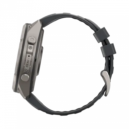 Смарт-годинник Garmin Fenix 9 Pro - inReach, 51мм Titanium з Graphite/Black темно-сірим/чорним силіконовим ремінцем