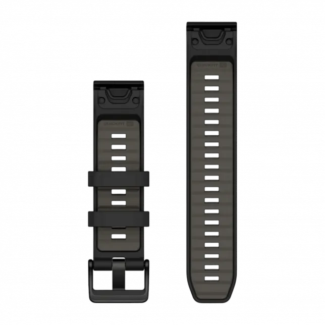 Ремінець QuickFit 22 мм, Black/Pebble Gray чорний силіконовий