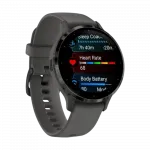 Смарт-годинник Garmin Venu 3S Slate Stainless Steel Bezel з Pebble Gray темно-сірим корпусом та силіконовим ремінцем