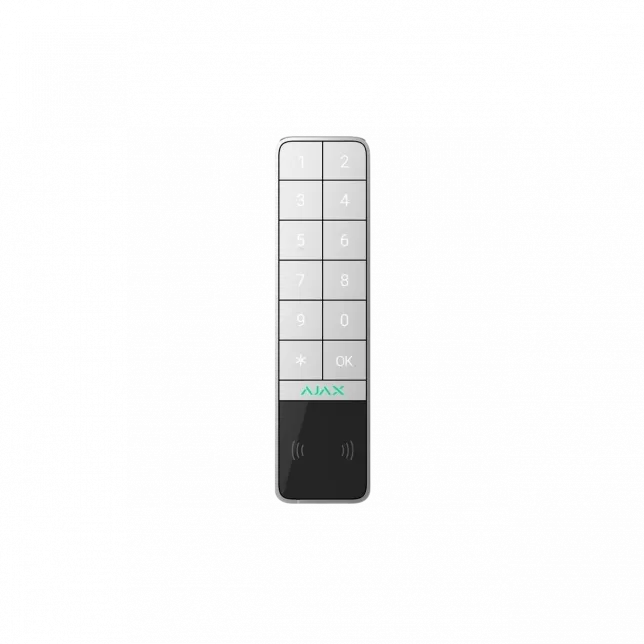Бездротова зовнішня клавіатура Ajax KeyPad Outdoor Jeweller, біла