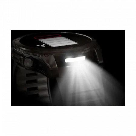 Смарт-годинник Garmin Fenix 8 51мм, AMOLED Sapphire, Carbon Grey DLC Titanium з Black/Pebble Grey чорним силіконовим ремінцем