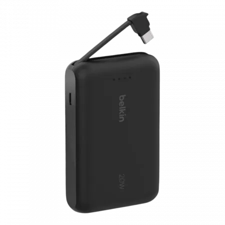 Повербанк Belkin 10000mAh 20W з інтегрованим кабелем USB-C, Black