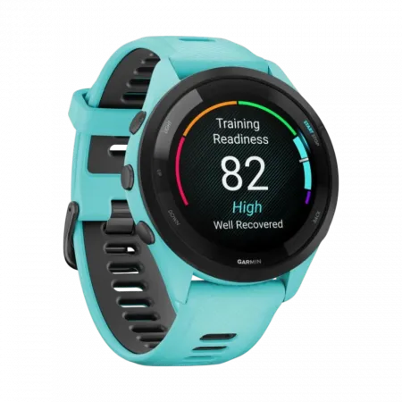Смарт-годинник Garmin Forerunner 265 з Aqua корпусом та Aqua/Black бірюзовим силіконовим ремінцем