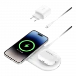 Зарядний пристрій бездротовий Belkin 2в1 15W Pad Qi2, White