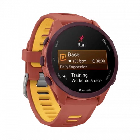 Смарт-годинник Garmin Forerunner 170 Music Red Pink червоний з Red Pink/Mango Band червоним/жовтим силіконовим ремінцем