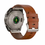 Смарт-годинник Garmin Fenix 8 51мм, AMOLED Sapphire, Titanium з Chestnut коричневим шкіряним ремінцем