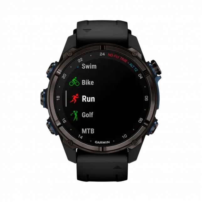 Смарт-годинник Garmin Descent Mk3i 43 мм Carbon Grey DLC Titanium з чорним силіконовим ремінцем
