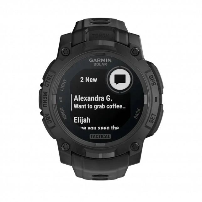 Смарт-годинник Garmin Instinct 3 45 мм, Solar, Tactical Edition Black чорний з чорним силіконовим ремінцем