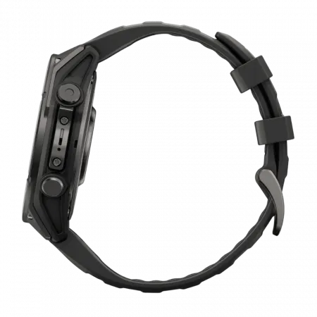 Смарт-годинник Garmin Fenix 9 47мм, Carbon Grey DLC Titanium з Black чорним силіконовим ремінцем