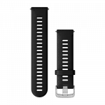 Ремінець Quick Release 22 мм, Black чорний, Silver застібка, силіконовий