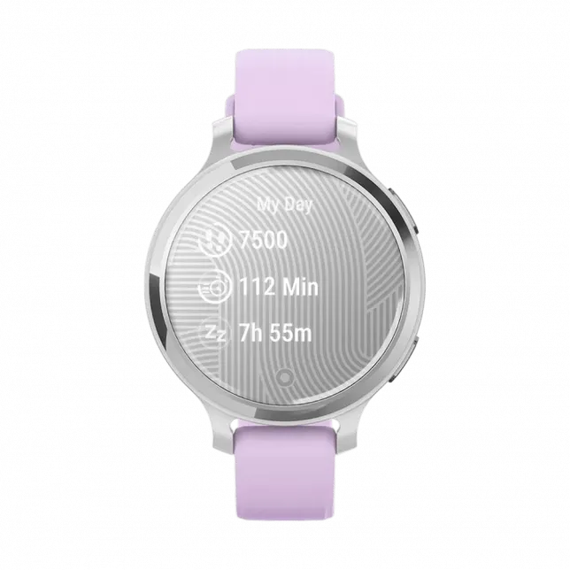 Смарт-годинник Garmin Lily 2 Active Silver з Purple Jasmine бузковим силіконовим ремінцем