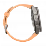 Смарт-годинник Garmin Fenix 9 Pro - inReach, 43мм Titanium з Shell Pink/Autumn Orange рожевим/помаранчевим силіконовим ремінцем