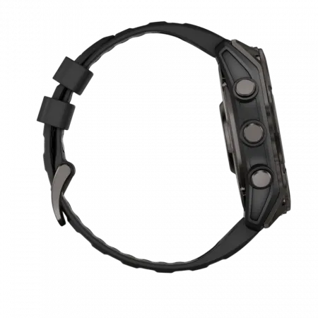 Смарт-годинник Garmin Fenix 8 51мм, AMOLED Slate Gray з Black чорним силіконовим ремінцем