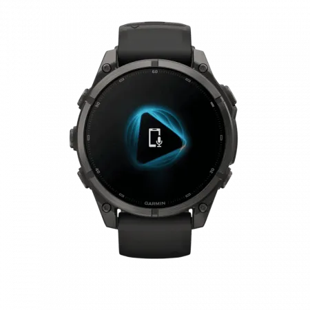Смарт-годинник Garmin Fenix 9 47мм, Carbon Grey DLC Titanium з Black чорним силіконовим ремінцем