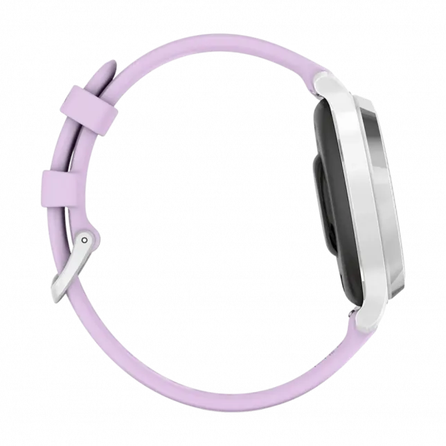 Смарт-годинник Garmin Lily 2 Active Silver з Purple Jasmine бузковим силіконовим ремінцем