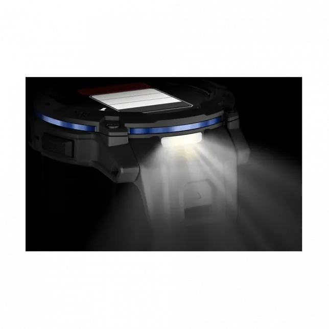 Смарт-годинник Garmin Instinct 3 50 мм, AMOLED Black чорний з Black/Bolt Blue чорним/синім силіконовим ремінцем