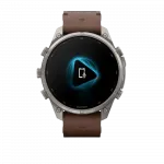 Смарт-годинник Garmin Fenix 9 Pro - inReach, 47мм Titanium з Walnut коричневим шкіряним ремінцем