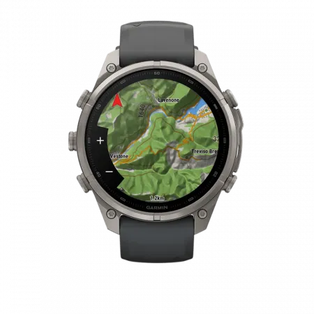 Смарт-годинник Garmin Fenix 9 Pro - inReach, 47мм Titanium з Graphite/Black темно-сірим/чорним силіконовим ремінцем