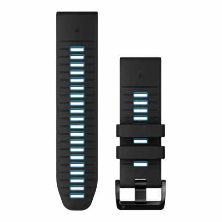 Ремінець QuickFit 26 мм, Black/Cirrus Blue чорний силіконовий