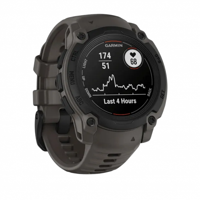 Смарт-годинник Garmin Instinct E 40 мм Black чорний з Charcoal коричневим силіконовим ремінцем